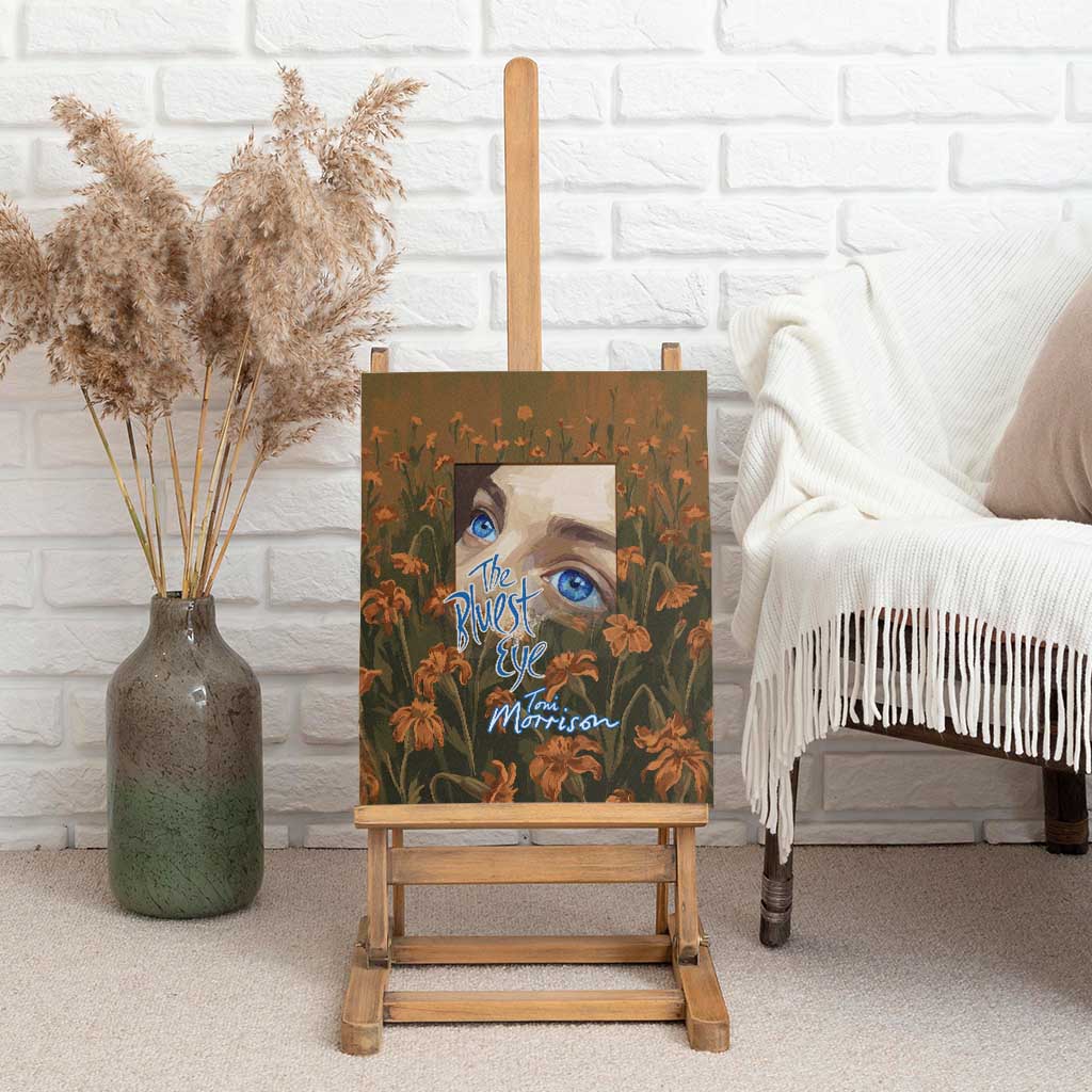 Toni Morrison Canvas Wall Art Floral Themed Design Featuring The Bluest Eye Cover Art Thought-Provoking Quote - Wonder Print Shop