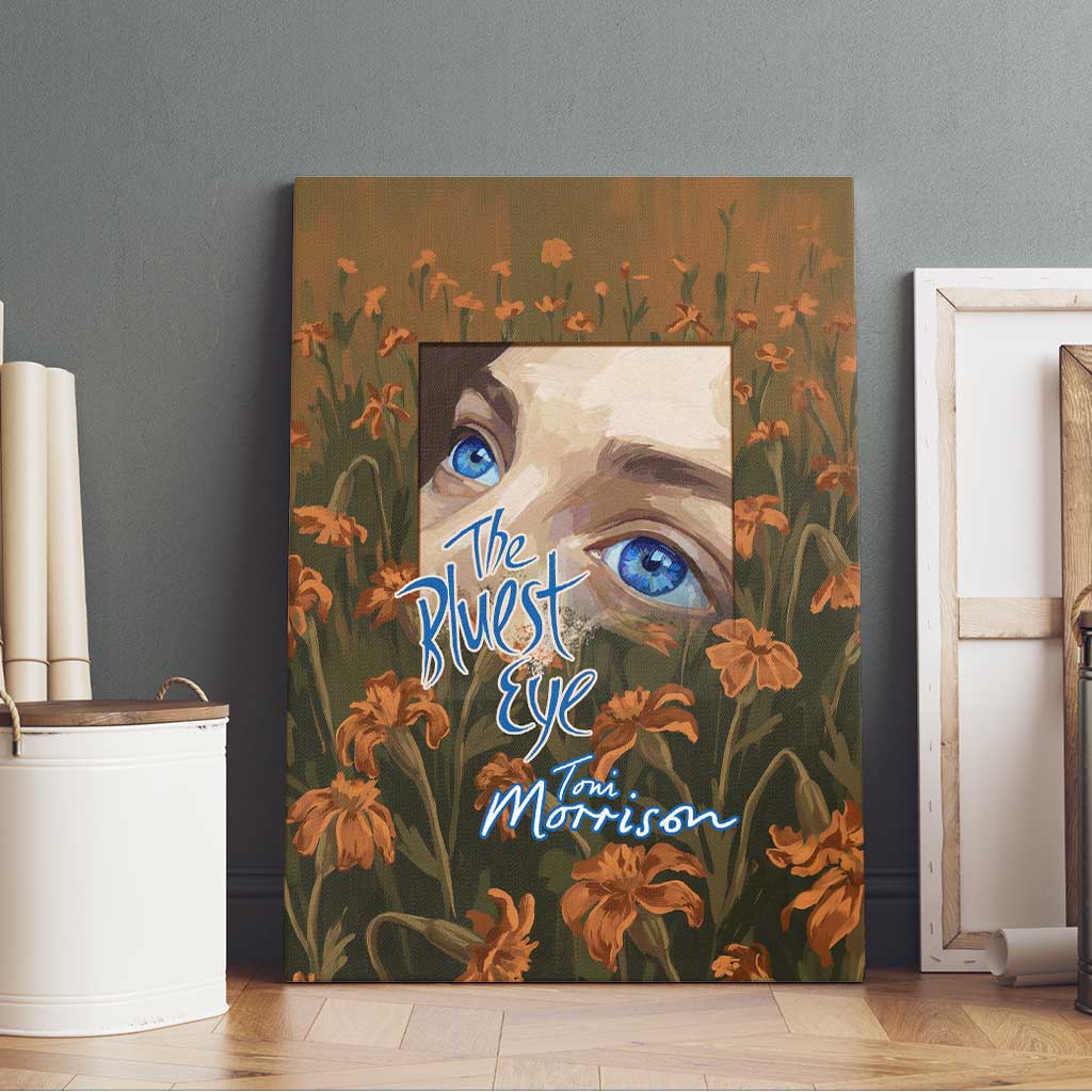 Toni Morrison Canvas Wall Art Floral Themed Design Featuring The Bluest Eye Cover Art Thought-Provoking Quote - Wonder Print Shop