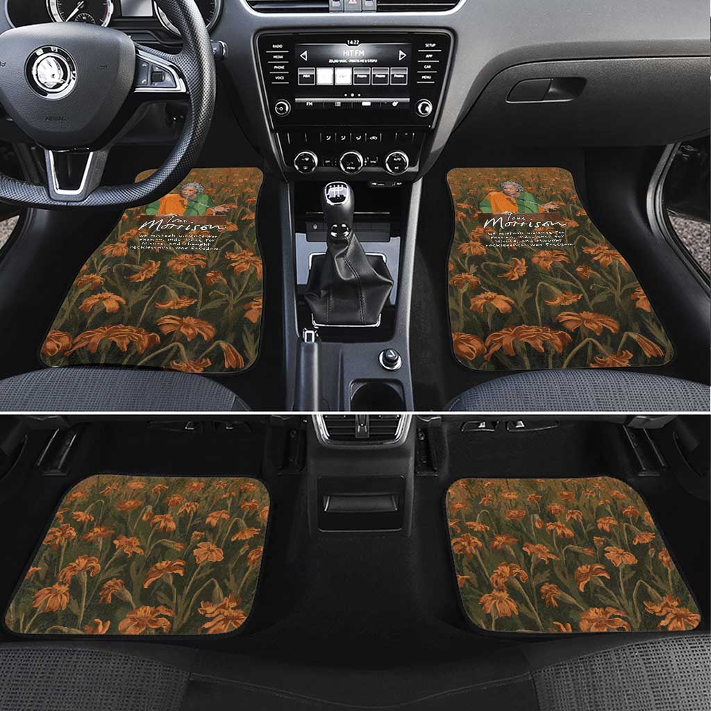 Toni Morrison Car Mats Floral Themed Design Featuring The Bluest Eye Cover Art Thought-Provoking Quote - Wonder Print Shop