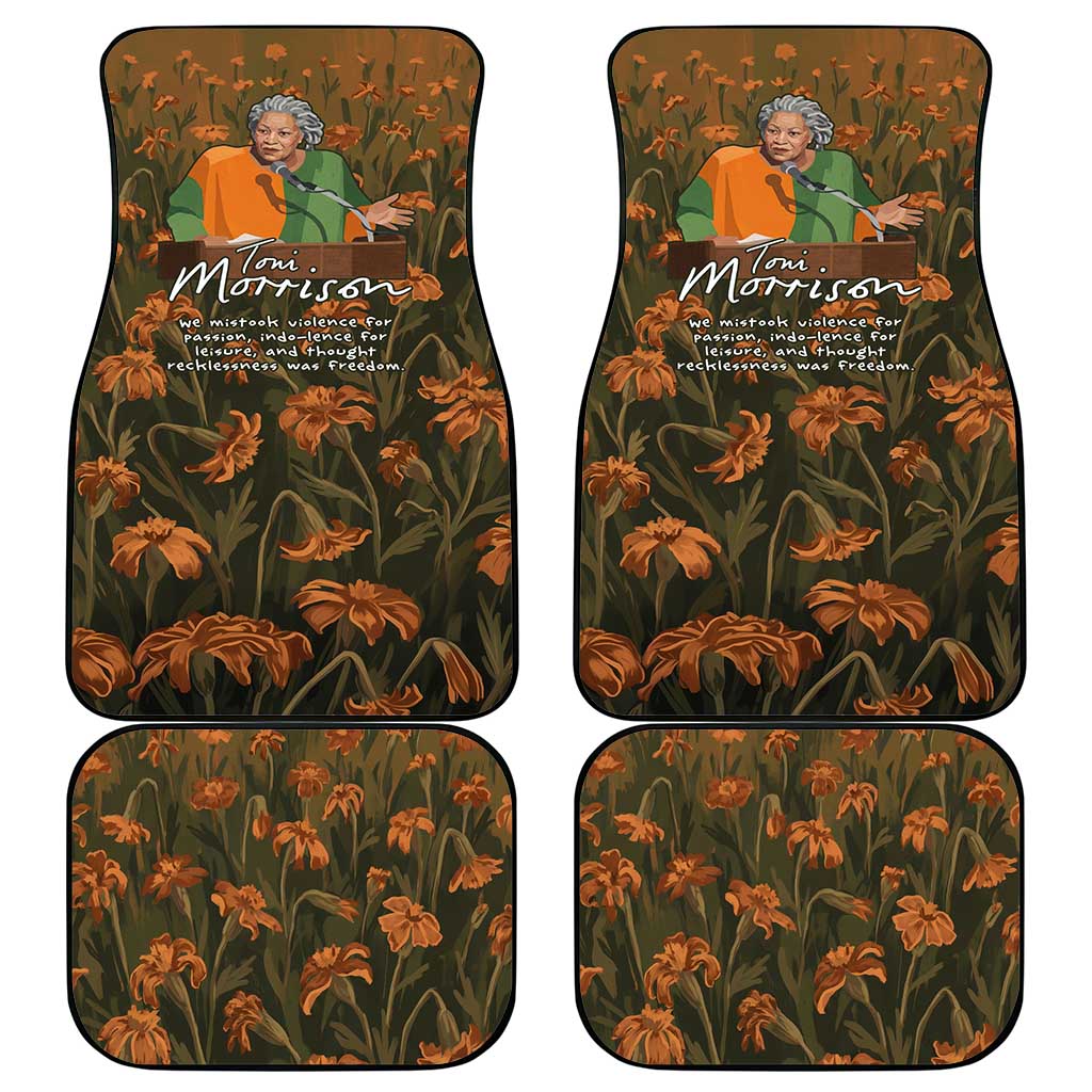 Toni Morrison Car Mats Floral Themed Design Featuring The Bluest Eye Cover Art Thought-Provoking Quote - Wonder Print Shop
