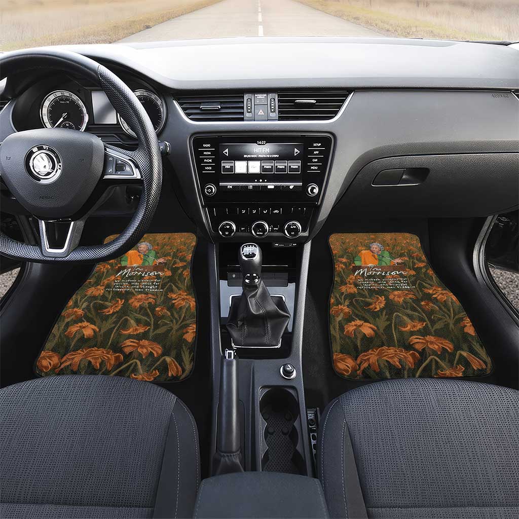 Toni Morrison Car Mats Floral Themed Design Featuring The Bluest Eye Cover Art Thought-Provoking Quote - Wonder Print Shop