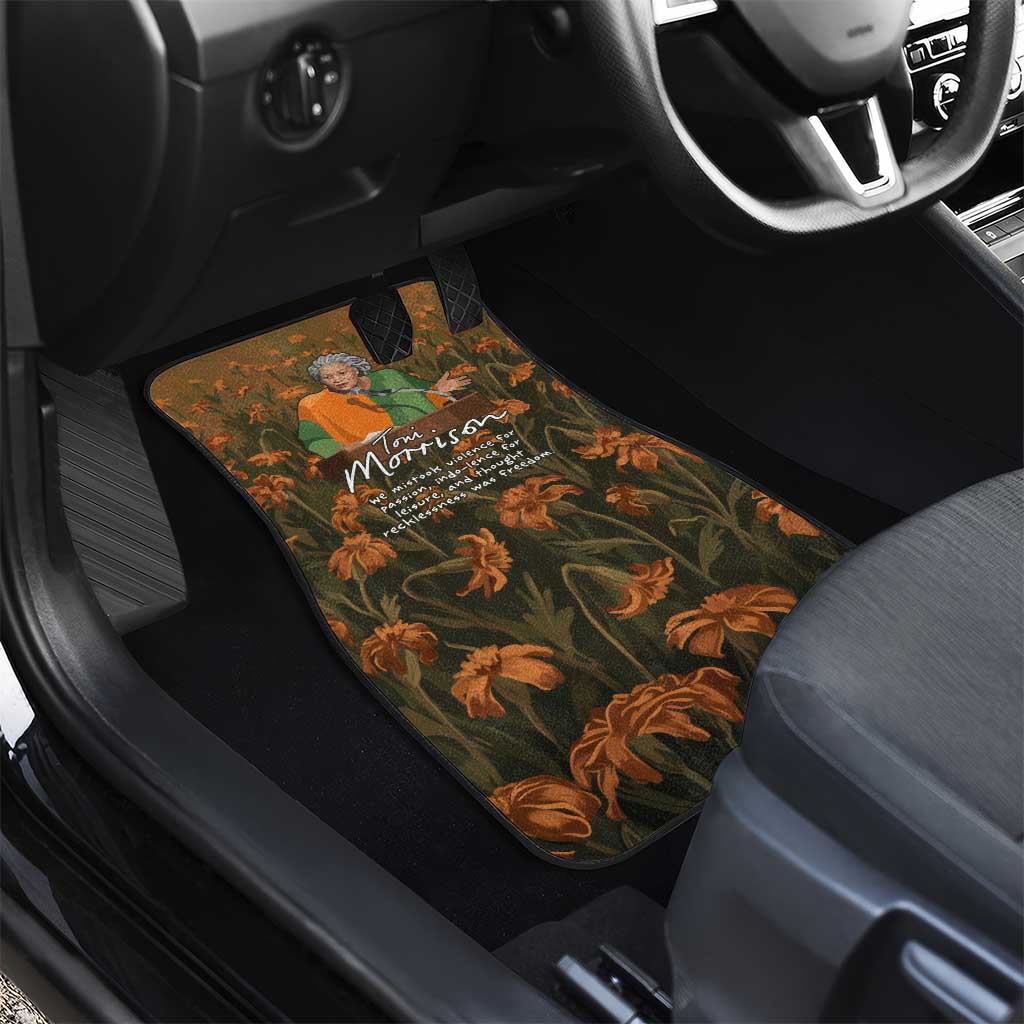 Toni Morrison Car Mats Floral Themed Design Featuring The Bluest Eye Cover Art Thought-Provoking Quote - Wonder Print Shop