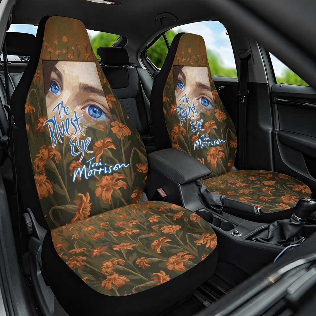 Toni Morrison Car Seat Cover Floral Themed Design Featuring The Bluest Eye Cover Art Thought-Provoking Quote - Wonder Print Shop