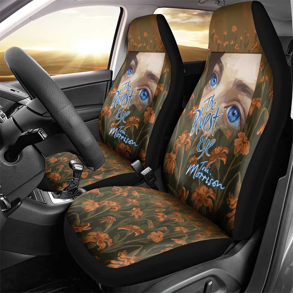 Toni Morrison Car Seat Cover Floral Themed Design Featuring The Bluest Eye Cover Art Thought-Provoking Quote - Wonder Print Shop