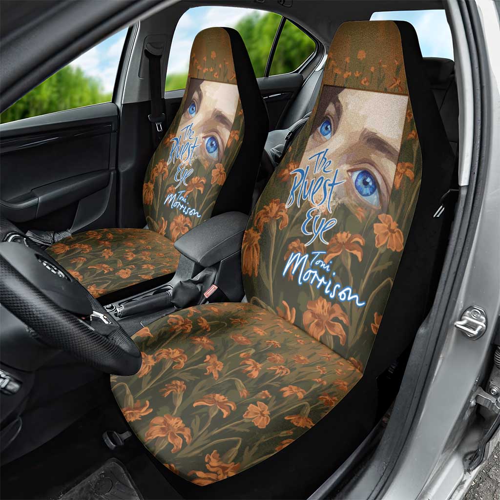 Toni Morrison Car Seat Cover Floral Themed Design Featuring The Bluest Eye Cover Art Thought-Provoking Quote - Wonder Print Shop