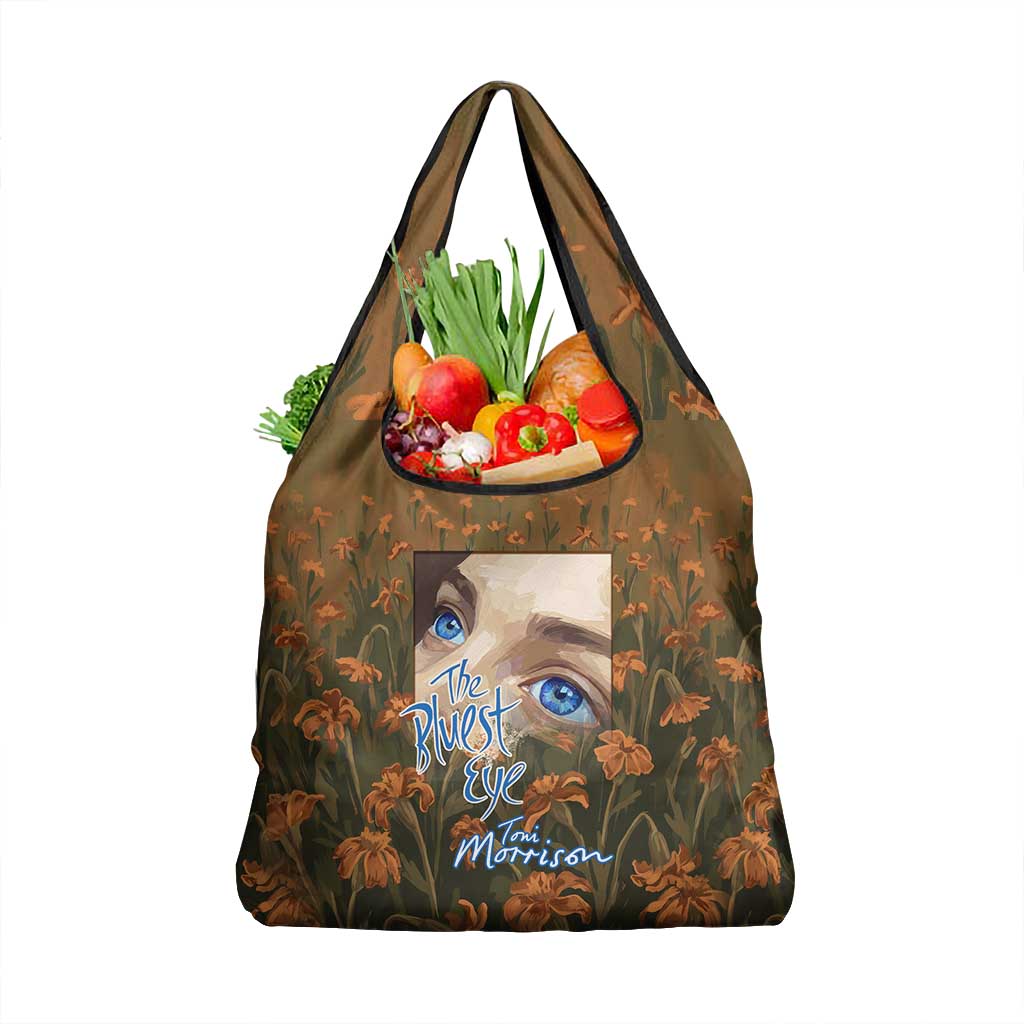 Toni Morrison Grocery Bag Floral Themed Design Featuring The Bluest Eye Cover Art Thought-Provoking Quote - Wonder Print Shop