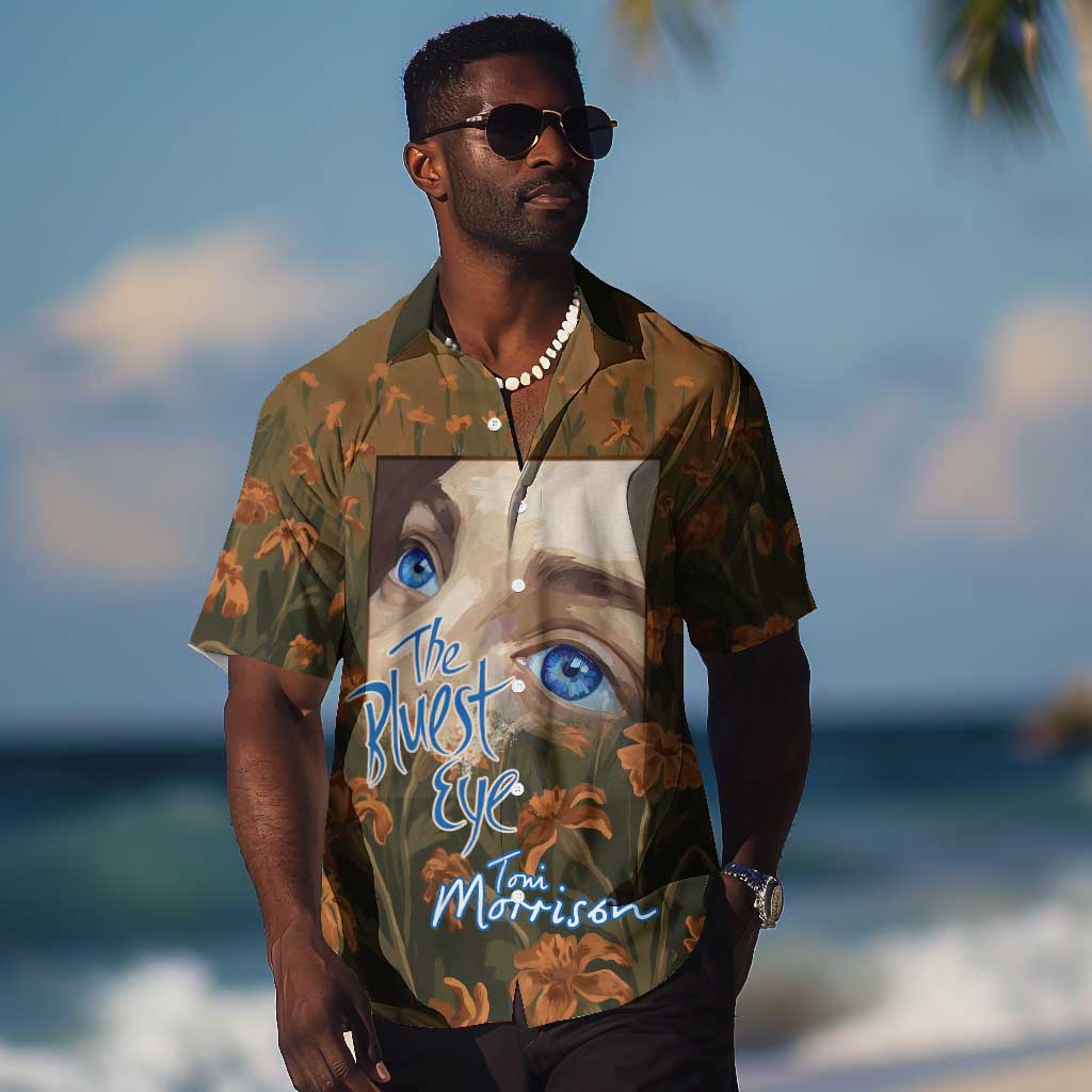 Toni Morrison Hawaiian Shirt Floral Themed Design Featuring The Bluest Eye Cover Art Thought-Provoking Quote - Wonder Print Shop