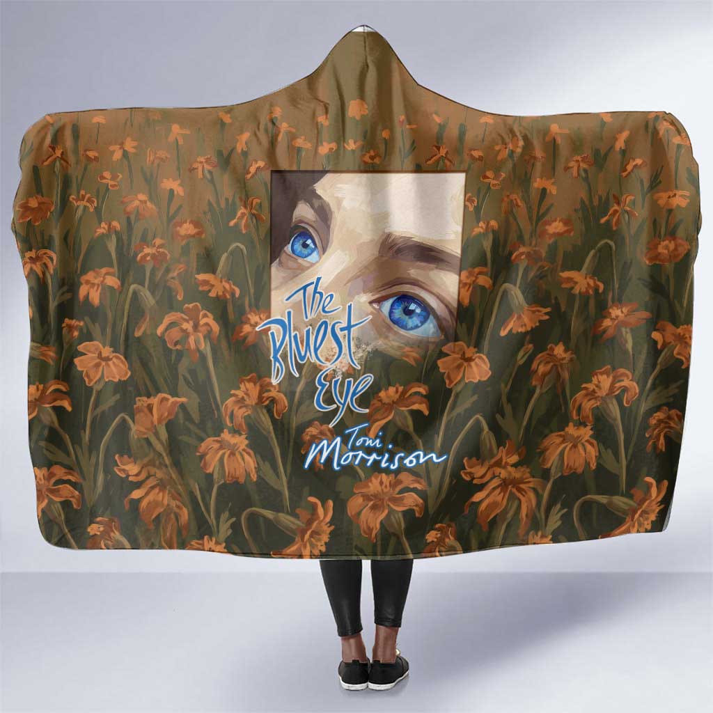 Toni Morrison Hooded Blanket Floral Themed Design Featuring The Bluest Eye Cover Art Thought-Provoking Quote - Wonder Print Shop