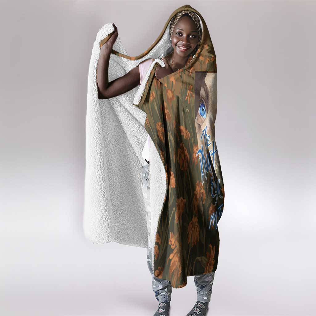 Toni Morrison Hooded Blanket Floral Themed Design Featuring The Bluest Eye Cover Art Thought-Provoking Quote - Wonder Print Shop