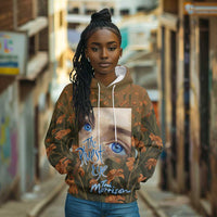 Toni Morrison Hoodie Floral Themed Design Featuring The Bluest Eye Cover Art Thought-Provoking Quote - Wonder Print Shop