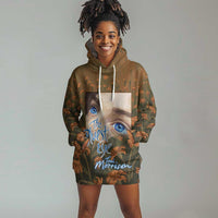 Toni Morrison Hoodie Dress Floral Themed Design Featuring The Bluest Eye Cover Art Thought-Provoking Quote - Wonder Print Shop