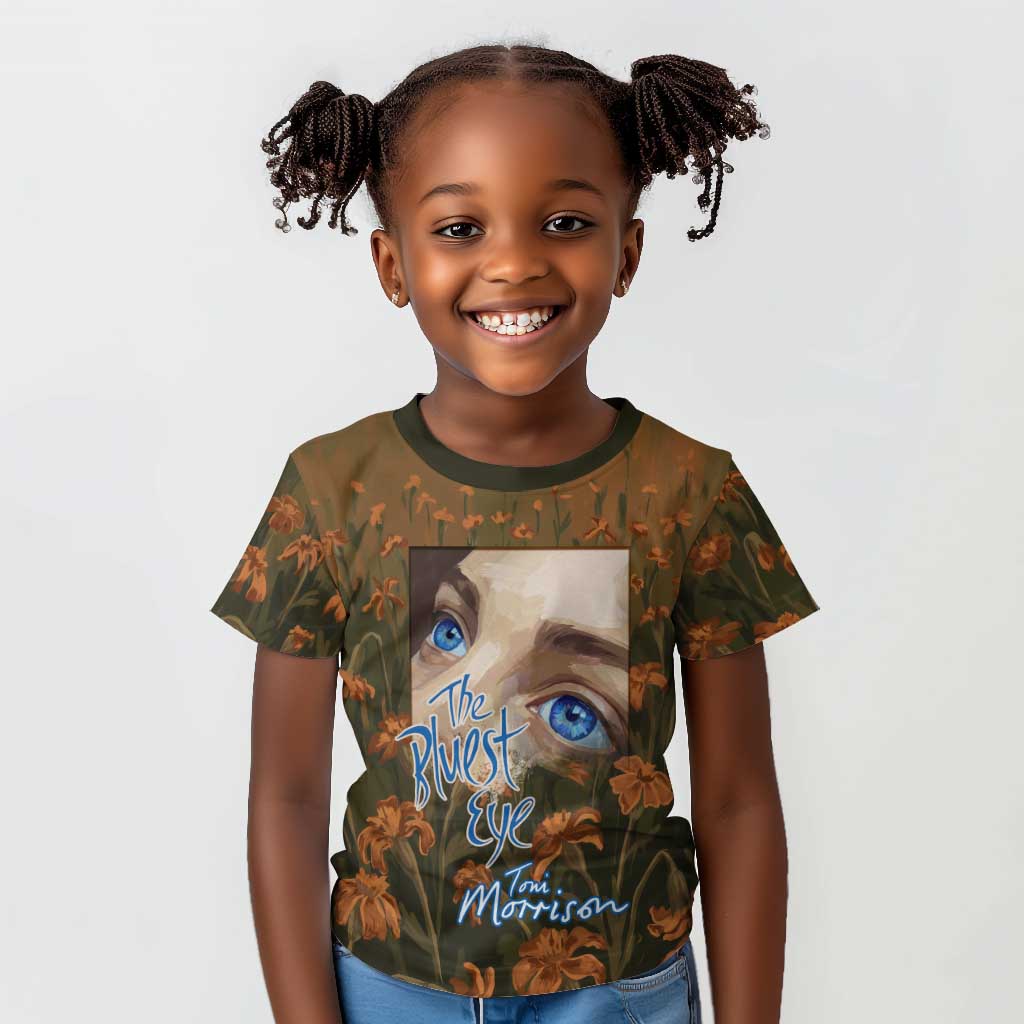 Toni Morrison Kid T shirt Floral Themed Design Featuring The Bluest Eye Cover Art Thought-Provoking Quote - Wonder Print Shop