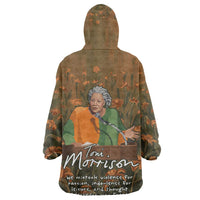 Toni Morrison Kid Wearable Blanket Hoodie Floral Themed Design Featuring The Bluest Eye Cover Art Thought-Provoking Quote - Wonder Print Shop