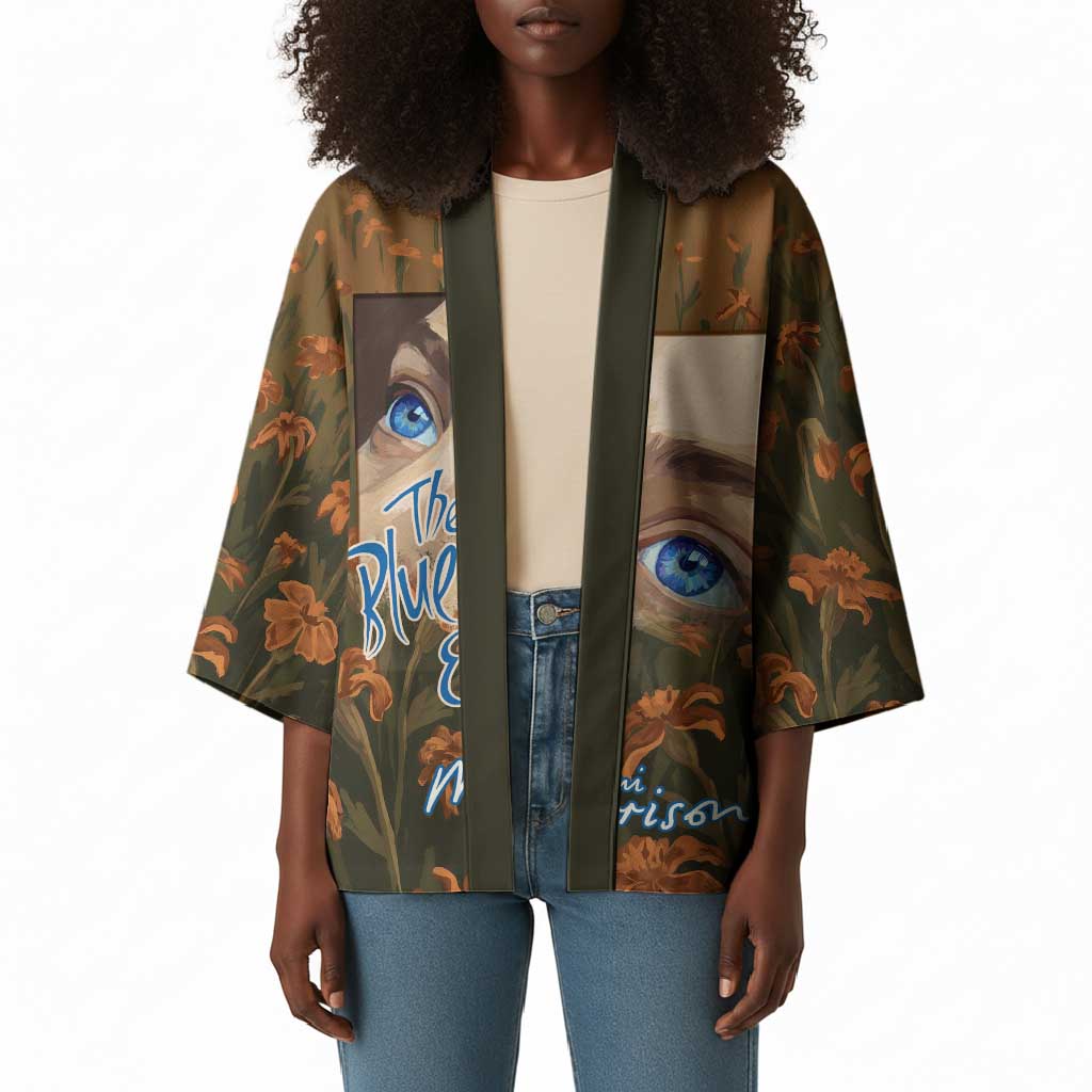 Toni Morrison Kimono Floral Themed Design Featuring The Bluest Eye Cover Art Thought-Provoking Quote - Wonder Print Shop