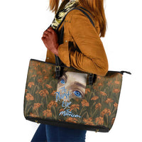 Toni Morrison Leather Tote Bag Floral Themed Design Featuring The Bluest Eye Cover Art Thought-Provoking Quote - Wonder Print Shop