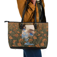 Toni Morrison Leather Tote Bag Floral Themed Design Featuring The Bluest Eye Cover Art Thought-Provoking Quote - Wonder Print Shop