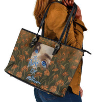 Toni Morrison Leather Tote Bag Floral Themed Design Featuring The Bluest Eye Cover Art Thought-Provoking Quote - Wonder Print Shop