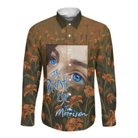 Toni Morrison Long Sleeve Button Shirt Floral Themed Design Featuring The Bluest Eye Cover Art Thought-Provoking Quote - Wonder Print Shop