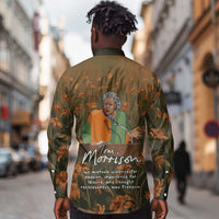 Toni Morrison Long Sleeve Button Shirt Floral Themed Design Featuring The Bluest Eye Cover Art Thought-Provoking Quote - Wonder Print Shop