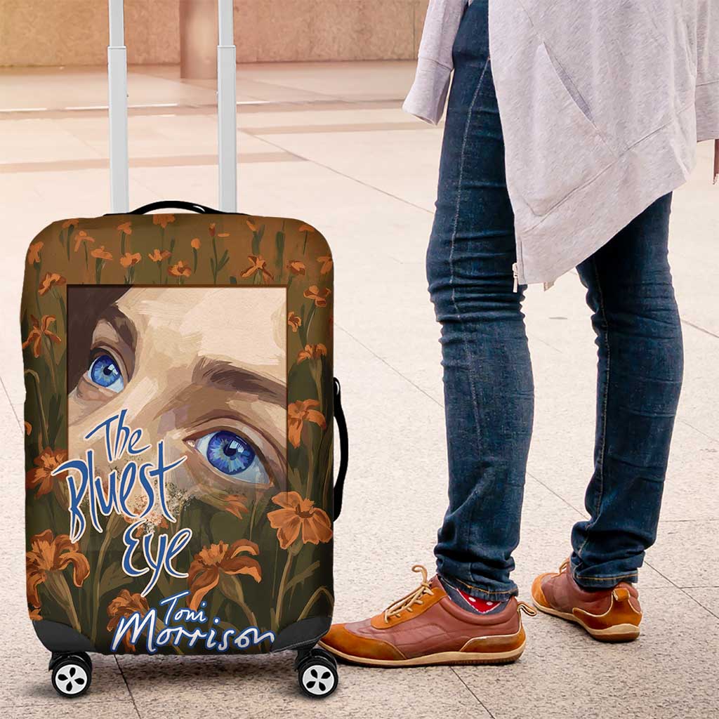 Toni Morrison Luggage Cover Floral Themed Design Featuring The Bluest Eye Cover Art Thought-Provoking Quote - Wonder Print Shop