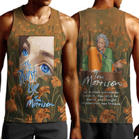 Toni Morrison Men Tank Top Floral Themed Design Featuring The Bluest Eye Cover Art Thought-Provoking Quote - Wonder Print Shop