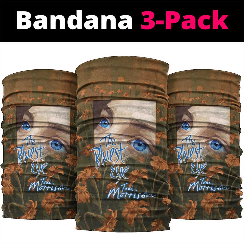 Toni Morrison Neck Gaiter Floral Themed Design Featuring The Bluest Eye Cover Art Thought-Provoking Quote - Wonder Print Shop