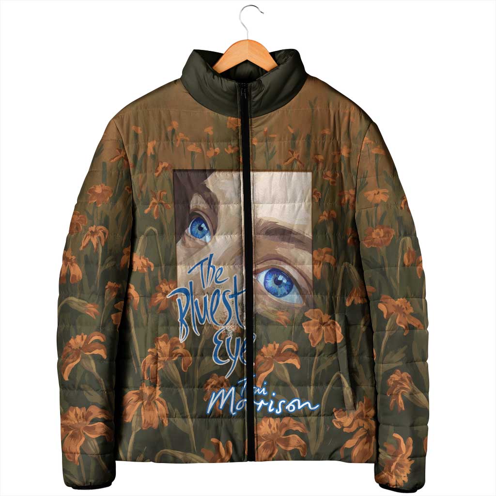 Toni Morrison Padded Jacket Floral Themed Design Featuring The Bluest Eye Cover Art Thought-Provoking Quote - Wonder Print Shop