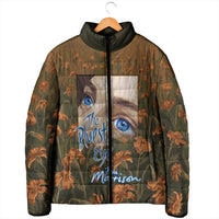 Toni Morrison Padded Jacket Floral Themed Design Featuring The Bluest Eye Cover Art Thought-Provoking Quote - Wonder Print Shop
