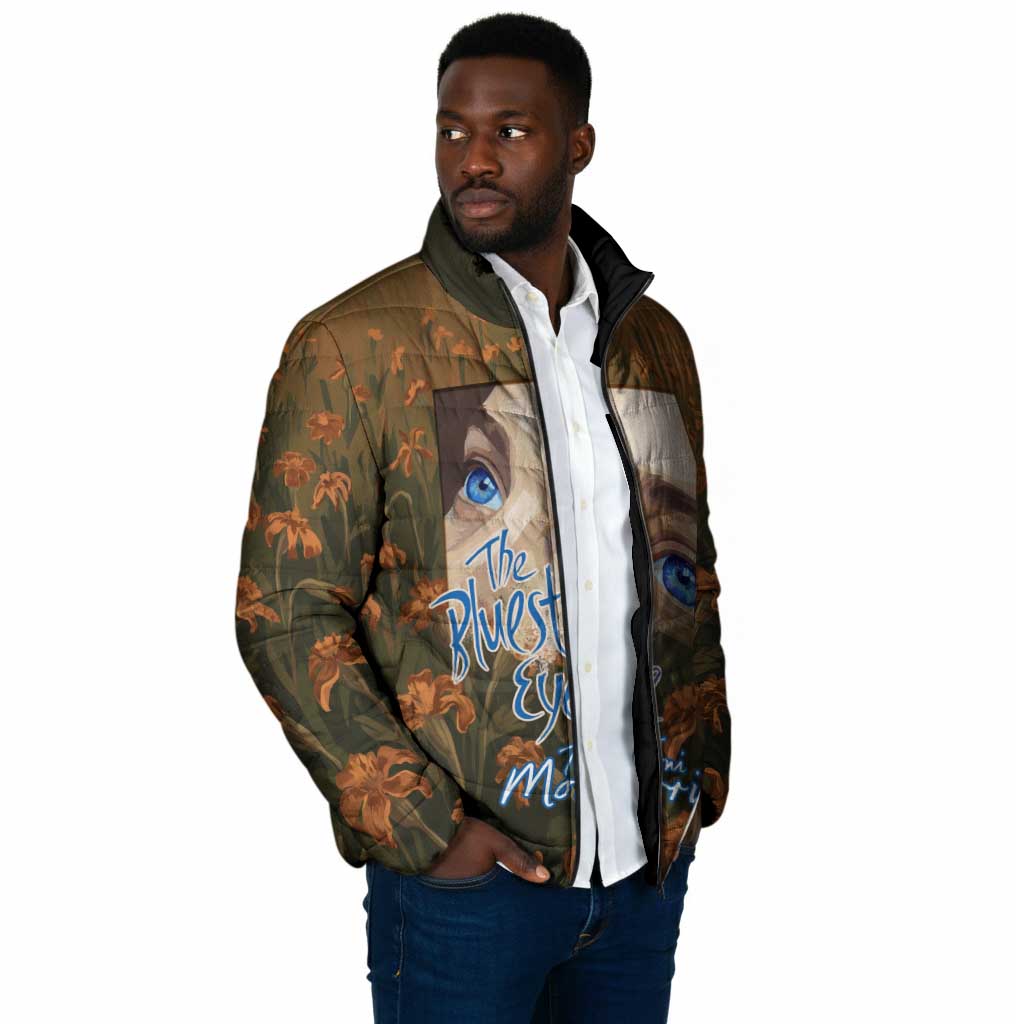 Toni Morrison Padded Jacket Floral Themed Design Featuring The Bluest Eye Cover Art Thought-Provoking Quote - Wonder Print Shop