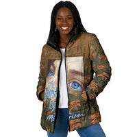 Toni Morrison Padded Jacket Floral Themed Design Featuring The Bluest Eye Cover Art Thought-Provoking Quote - Wonder Print Shop