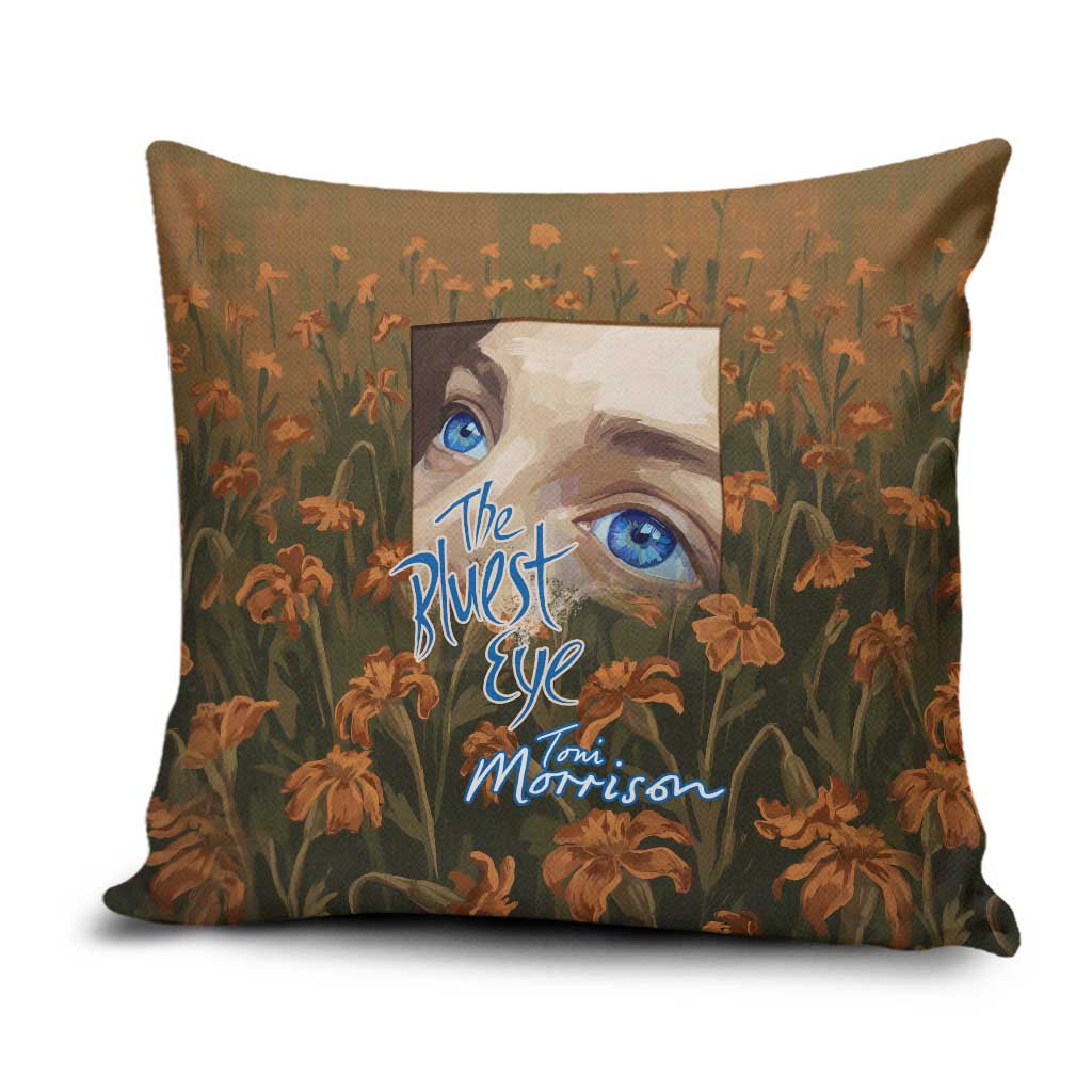 Toni Morrison Pillow Cover Floral Themed Design Featuring The Bluest Eye Cover Art Thought-Provoking Quote - Wonder Print Shop