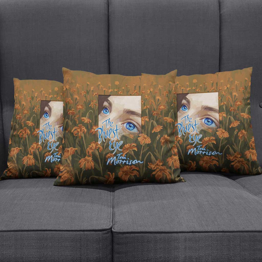 Toni Morrison Pillow Cover Floral Themed Design Featuring The Bluest Eye Cover Art Thought-Provoking Quote - Wonder Print Shop