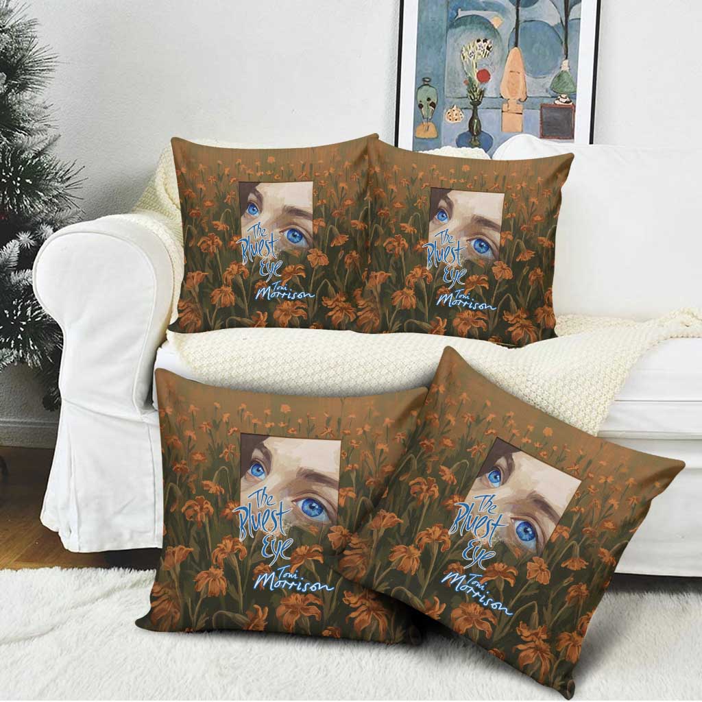Toni Morrison Pillow Cover Floral Themed Design Featuring The Bluest Eye Cover Art Thought-Provoking Quote - Wonder Print Shop
