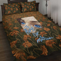 Toni Morrison Quilt Bed Set Floral Themed Design Featuring The Bluest Eye Cover Art Thought-Provoking Quote - Wonder Print Shop