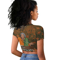 Toni Morrison Raglan Cropped T shirt Floral Themed Design Featuring The Bluest Eye Cover Art Thought-Provoking Quote - Wonder Print Shop