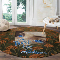 Toni Morrison Round Carpet Floral Themed Design Featuring The Bluest Eye Cover Art Thought-Provoking Quote - Wonder Print Shop