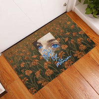 Toni Morrison Rubber Doormat Floral Themed Design Featuring The Bluest Eye Cover Art Thought-Provoking Quote - Wonder Print Shop