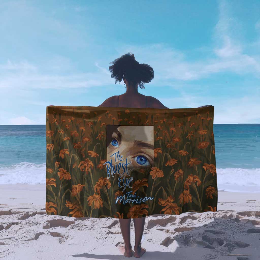 Toni Morrison Sarong Floral Themed Design Featuring The Bluest Eye Cover Art Thought-Provoking Quote - Wonder Print Shop