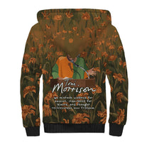 Toni Morrison Sherpa Hoodie Floral Themed Design Featuring The Bluest Eye Cover Art Thought-Provoking Quote - Wonder Print Shop