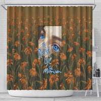 Toni Morrison Shower Curtain Floral Themed Design Featuring The Bluest Eye Cover Art Thought-Provoking Quote - Wonder Print Shop