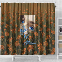 Toni Morrison Shower Curtain Floral Themed Design Featuring The Bluest Eye Cover Art Thought-Provoking Quote - Wonder Print Shop