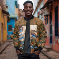 Toni Morrison Sleeve Zip Bomber Jacket Floral Themed Design Featuring The Bluest Eye Cover Art Thought-Provoking Quote - Wonder Print Shop