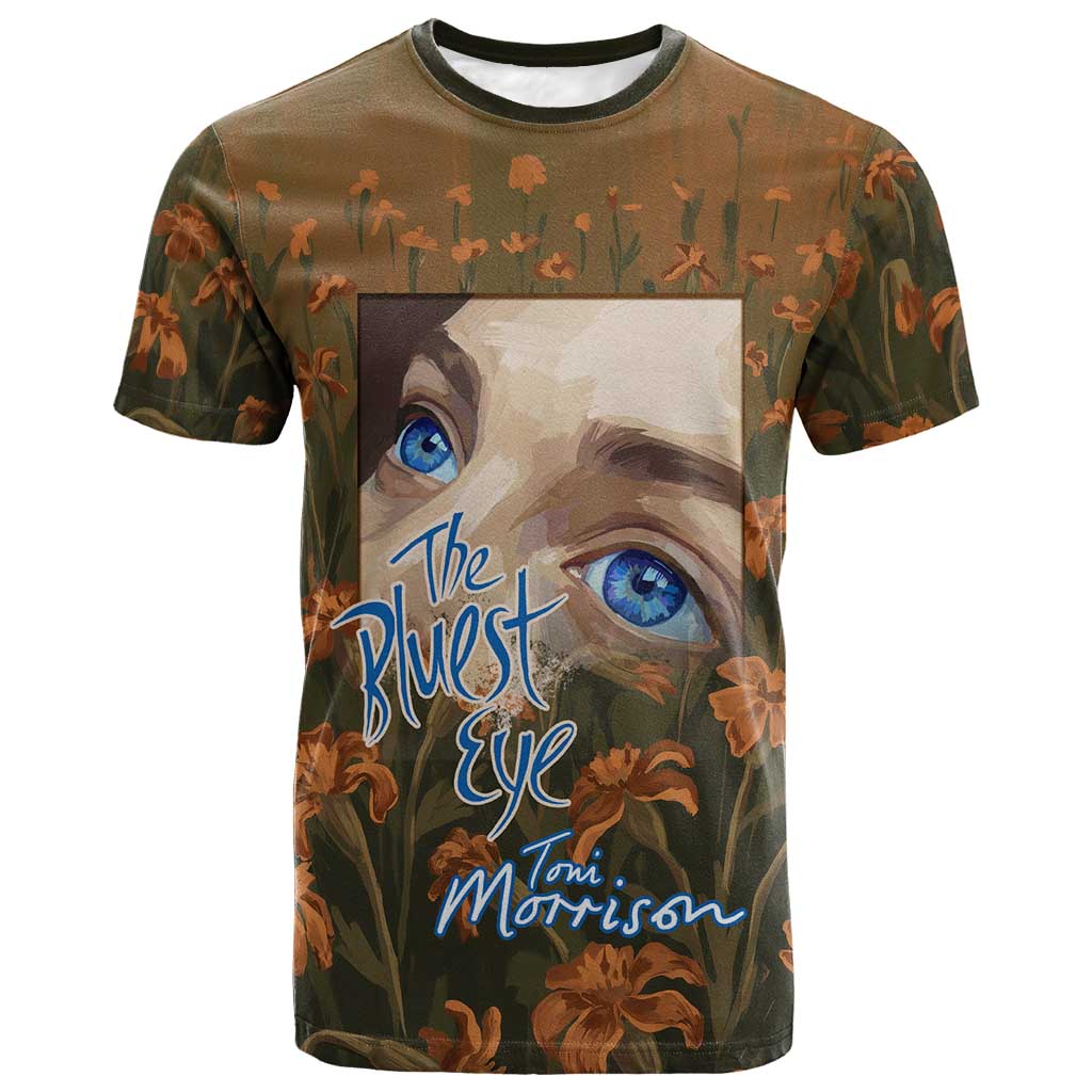 Toni Morrison T shirt Floral Themed Design Featuring The Bluest Eye Cover Art Thought-Provoking Quote - Wonder Print Shop