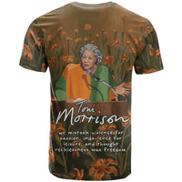 Toni Morrison T shirt Floral Themed Design Featuring The Bluest Eye Cover Art Thought-Provoking Quote - Wonder Print Shop
