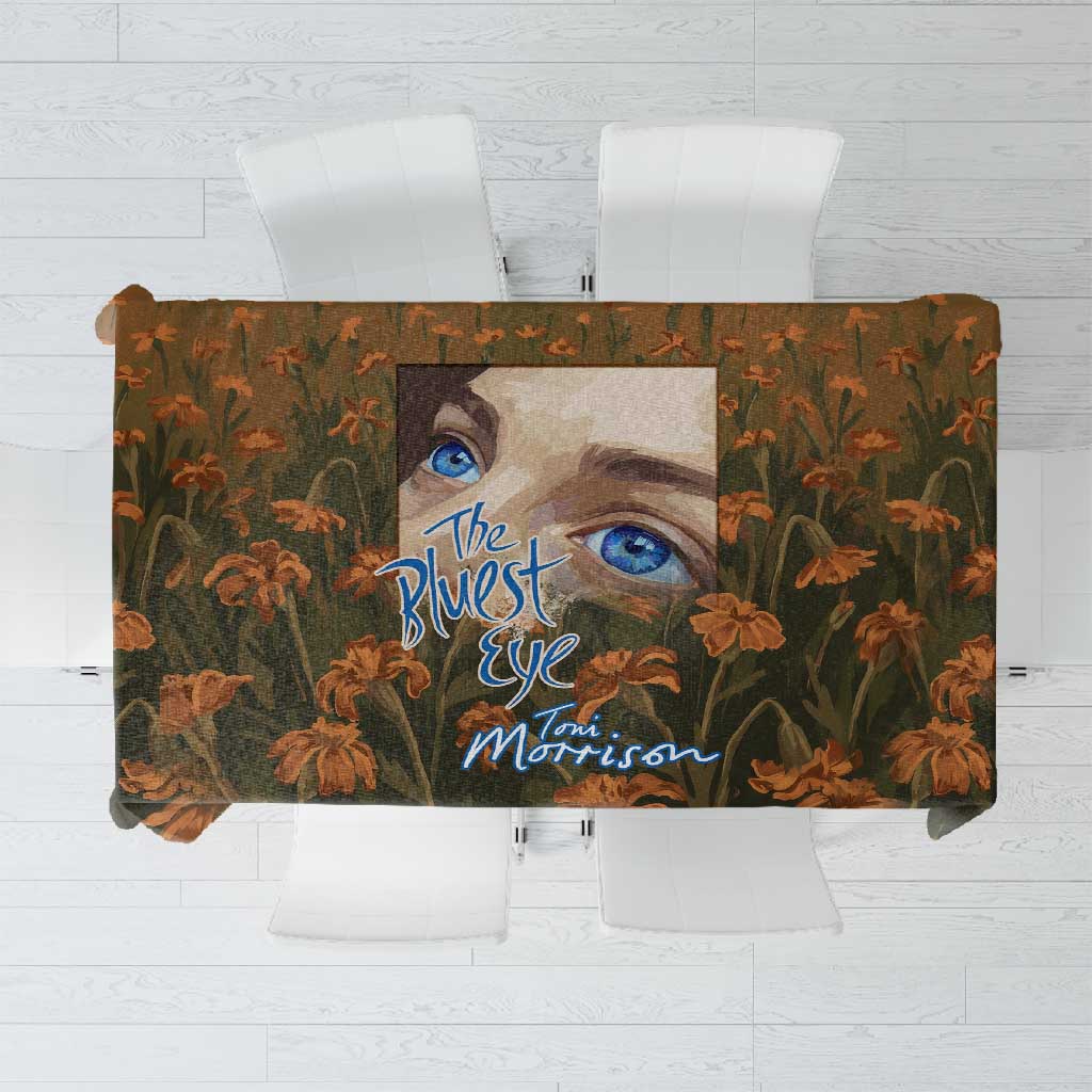 Toni Morrison Tablecloth Floral Themed Design Featuring The Bluest Eye Cover Art Thought-Provoking Quote - Wonder Print Shop