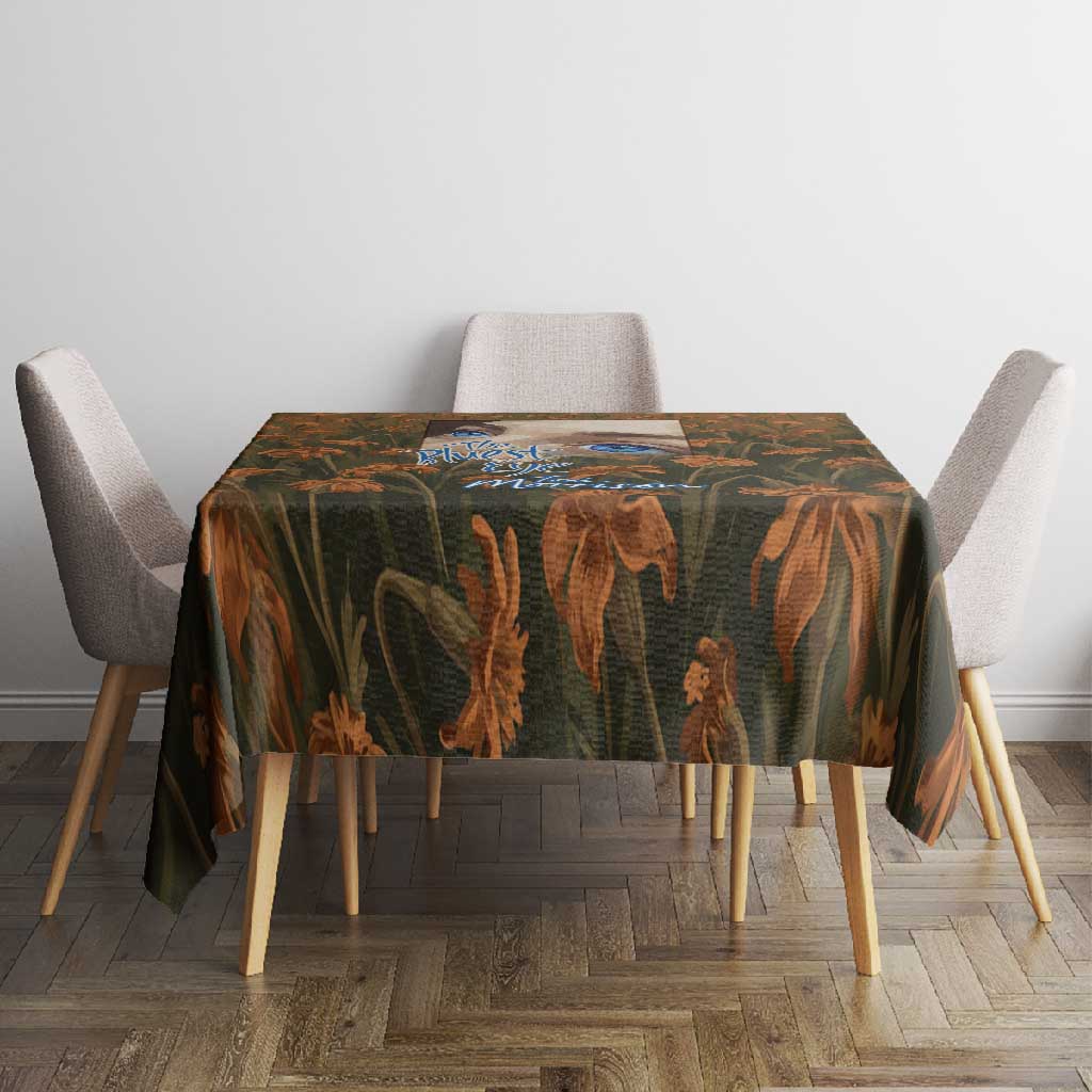 Toni Morrison Tablecloth Floral Themed Design Featuring The Bluest Eye Cover Art Thought-Provoking Quote - Wonder Print Shop