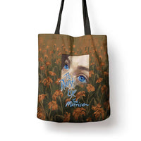 Toni Morrison Tote Bag Floral Themed Design Featuring The Bluest Eye Cover Art Thought-Provoking Quote - Wonder Print Shop