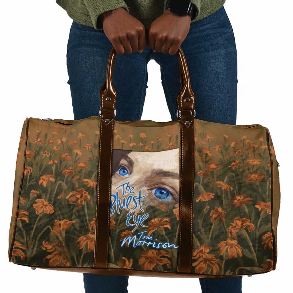 Toni Morrison Travel Bag Floral Themed Design Featuring The Bluest Eye Cover Art Thought-Provoking Quote - Wonder Print Shop