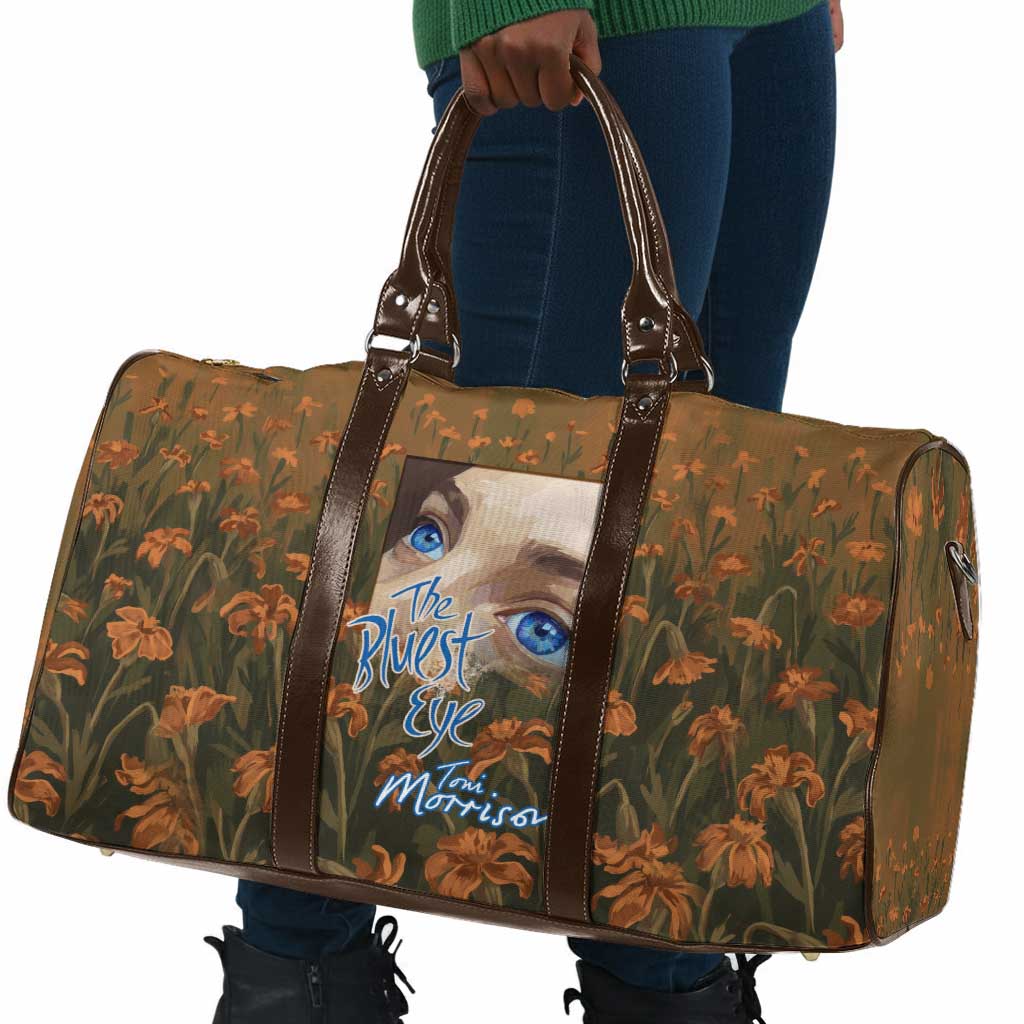 Toni Morrison Travel Bag Floral Themed Design Featuring The Bluest Eye Cover Art Thought-Provoking Quote - Wonder Print Shop