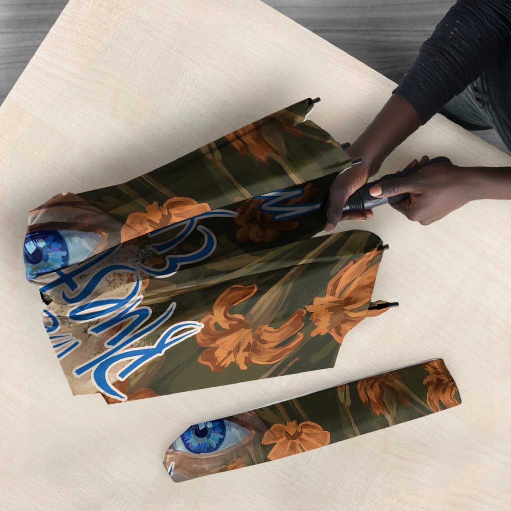 Toni Morrison Umbrella Floral Themed Design Featuring The Bluest Eye Cover Art Thought-Provoking Quote - Wonder Print Shop